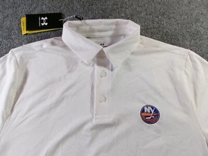 New York Islanders Shirt Mens Small White Under Armour Performance Golf Polo NWT - Picture 1 of 11