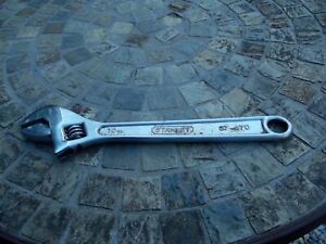 VTG STANLEY 10" ADJUSTABLE WRENCH, 87-470 250MM, DROP FORGED, FREE SHIPPING!