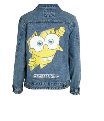 Members Only SpongeBob Denim Jacket X Nickelodeon Trucker Size Large NWT $220 - Image 1 of 4