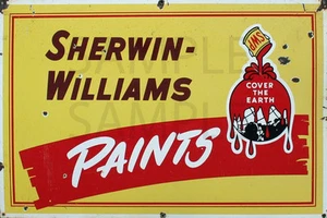SHERWIN WILLIAMS PAINT STORE DIORAMA BUILDING SIGN DECAL 3X2  MORE SIZES AVAIL - Picture 1 of 1