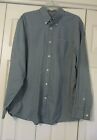 Eddie Bauer L Men's  Wrinkle Free Relaxed Fit  Cotton Blue Green Check  Shirt