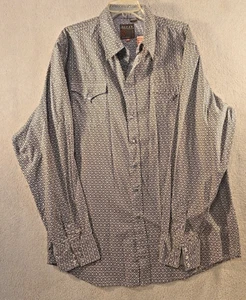 NWT Roper Western Shirt Men's 2XXL Abstract Snap Dark & Lt Blue Gray - Picture 1 of 15