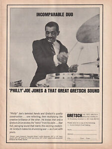 1964 PHILLY JOE JONES GRETSCH DRUMS VINTAGE FULL PAGE AD