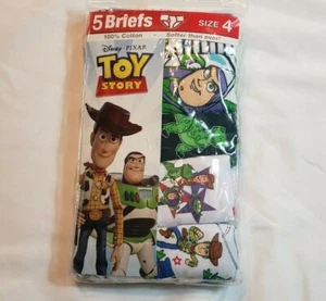 5 Pack Disney Pixar Toy Story Boys Briefs Underwear Size 4 100% Cotton - Picture 1 of 3