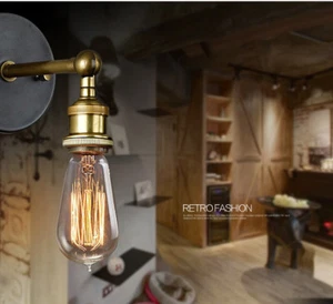 E27 Socket Industrial Retro Vintage Wustic Sconce Lamp Wall Light Fixture Decor - Picture 1 of 3