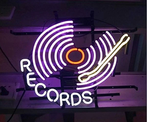 Recording Records Studio Music 24"x20" Neon Sign Lamp Light Decor Bar Party - Image 1 of 1