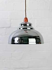 Chrom Deckenleuchte Schirm Pendelleuchte Metall Lampenschirm Glockenform 12" - Bild 1 von 8