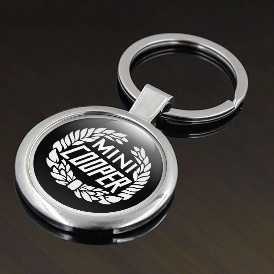 Schlüsselanhänger aus Metall mit MINI COOPER Logo aus Silikon, beste Qualität
