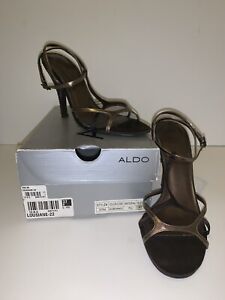Aldo Women’s Open Toe Evening Heel Brown Copper Size 7