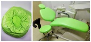 1Set Dental Unit Chair Cover Sleeves Protector Apple Green Waterproof PU Leather