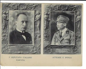 Italian Military Fascist Propaganda Large Commemorative Postcard Mussolini 1921 - Picture 1 of 2