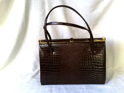 Cartera de cuero vintage EROS cocodrilo hecha en Inglaterra Foto 1 de 4