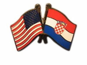 🇭🇷/ 🇺🇸 Croatia Friendship with USA Flag Lapel Badge Pin - Picture 1 of 1