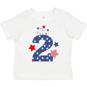 Inktastic Firecracker 2nd Birthday Toddler T-Shirt 4th Of July Patriotic Stars - Picture 1 of 11