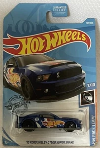 Hot Wheels HW Race Team 2010 Ford Shelby GT500 Super Snake Blue Car 7/10 - Picture 1 of 4