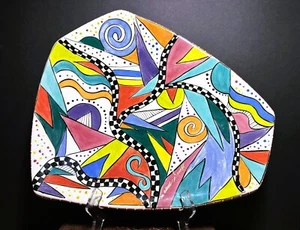 McGovney Camarot Group Post Modern Style Signed Studio Pottery Artsy Platter - Picture 1 of 9