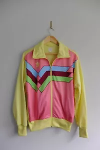 Adidas Originales TT Geométrico Chándal Chaqueta Pastel Amarillo Rosa M 2005 Multi - Imagen 1 de 11