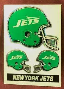 Vintage 1980er New York Jets Prismatic Team Helm Aufkleber-Banner * kostenloser Versand - Bild 1 von 1
