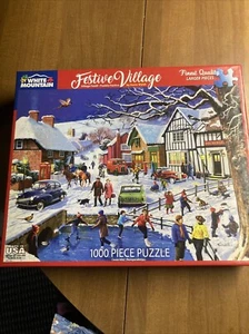 NEW White Mountain Puzzle “Festive Village” By Kevin Walsh 1000 Piece - Picture 1 of 3
