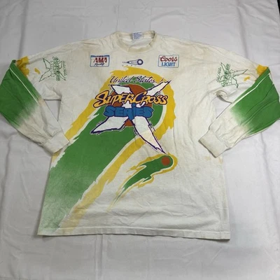 Camiseta Supercross Manga Larga Serie Super Cross Para Hombre Grande Años 90 De Colección LS Foto 1 de 4