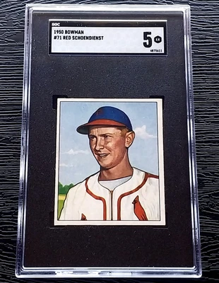 1950 BOWMAN RED SCHOENDIENST BASEBALL CARD #71 ***GREAT CENTERING*** SGC 5 EX - Image 1 of 4