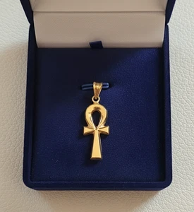 Splendido ciondolo chiave della vita Ankh in oro giallo 18 kt fatto a mano - Foto 1 di 5