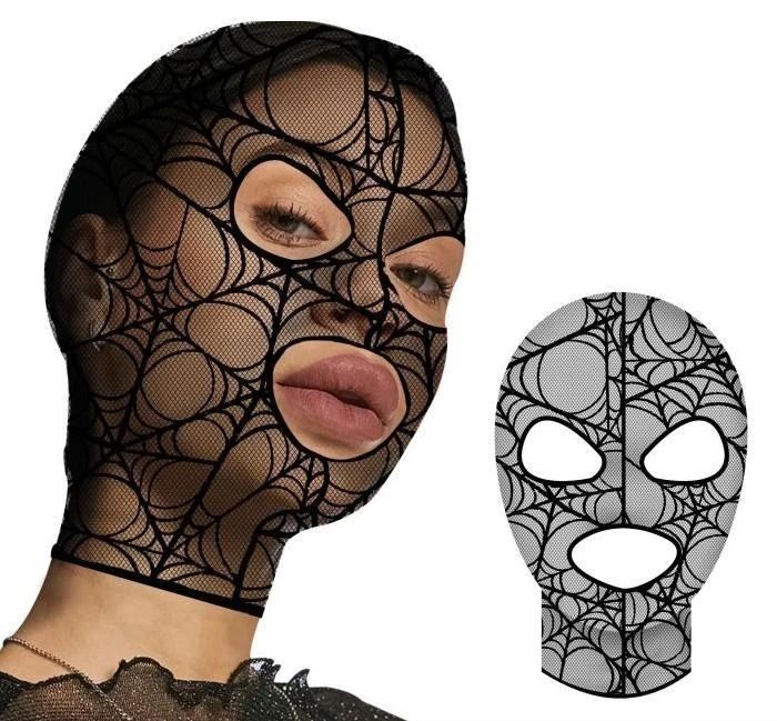 Cappuccio effetto pizzo e ragnatela con apertura occhi e bocca - Immagine 1 di 1