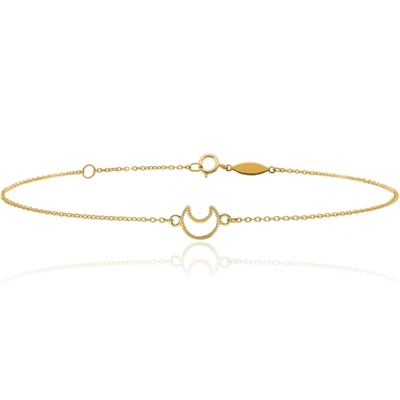 Pulsera tobillera luna oro amarillo macizo 14K Foto 1 de 4