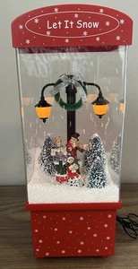 Villancicos musicales de nieve iluminados decoración de poste de lámpara con caja y cable 16" - Imagen 1 de 14
