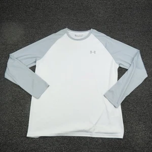 Camicia Under Armour uomo XL bianca grigia HeatGear manica lunga atletica vestibilità ampia - Foto 1 di 10