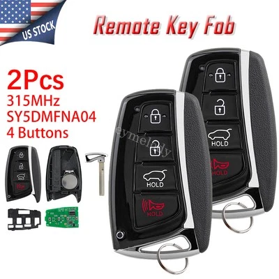 2 Para 2013 20014 2015 2016 2017 2018 Hyundai Santa Fe Sport Smart Remote Llavero Foto 1 de 4