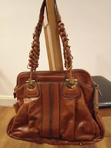 Chloé Heloise Vintage Large Handbag Satchel Brown Tan - Picture 1 of 24