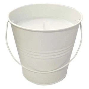 1 X Citronella White Bucket Candle Outdoor 30-35H Burn Bug Repellent - Picture 1 of 1