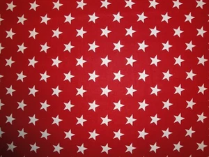 Roter Baumwollstoff GROßE weiße Sterne | Americana Old Glory Patriotischer Stoff - Bild 1 von 11