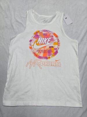 Nike Mens Sportswear Air-Phoria Tank Top White Pink Orange FV3726-100 Size S New - Image 1 of 4