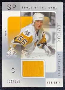 2000-01 Upper Deck SP Tools of the Game JERSEY Mario Lemieux GOLD Swatch #/350