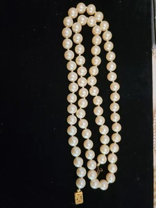 Vintage Monet Faux Pearl 30 Inch Necklace Goldtone Clasp - Picture 1 of 5
