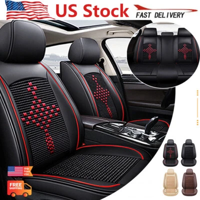 Deluxe Leather Car Seat Covers Full Set/Front Cushion Breathable For Dodge Ram Foto 1 de 4