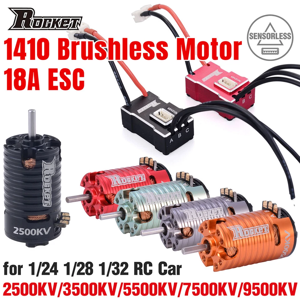 Rocket MINI RC Brushless Motor 18A ESC Combo   for Kyosho 1/24 1/28 1/32 RC Car - Image 1 of 4
