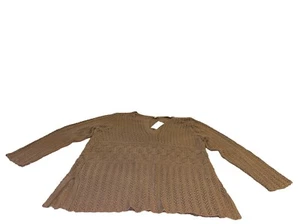 NEW J.Jill - Tunic Crochet Sweater Brown XL - Picture 1 of 2