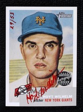 2002 Topps Heritage Real One Auto Red Ink /53 Hoyt Wilhelm #RO-HW Auto HOF