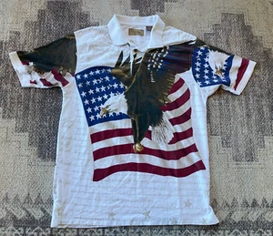 Clearwater Outfitter Mens Polo Large Declaration Patriotic USA White Bald Eagle - Picture 1 of 5