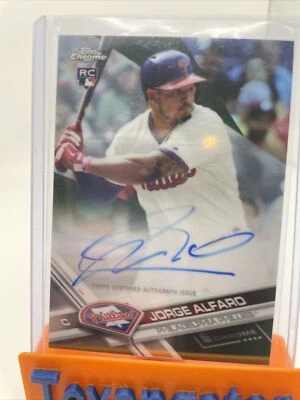 2017 Topps Chrome Jorge Alfaro RC Rookie Auto Green Refractor SP /99, Phillies - Image 1 of 4