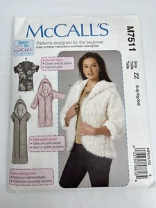 McCALL'S Learn To Sew M7511 Sewing Pattern Size Lrg-Xlg-Xxl UNCUT Misses' Jacket - Picture 1 of 12