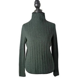 Madewell Merinowolle Alpaka Rippstrick Pullover Gr. S grün Evercrest Mock Neck - Bild 1 von 9