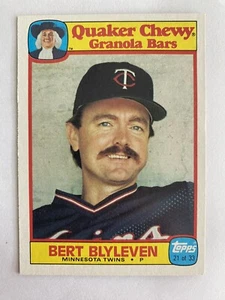 1986 Topps Quaker Chewy Granola Bars Baseball Card #21 Bert Blyleven - Picture 1 of 2