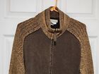 The Territory Ahead Sweater Men Large Wool Blend Full Zip Brown Casual Shirt