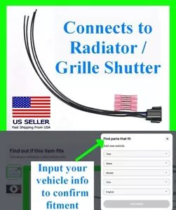 fits Toyota Radiator Grille Grill Shutter Connector Plug Pigtail Harness Wiring - Picture 1 of 1