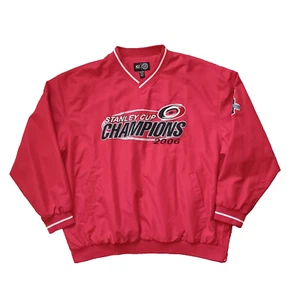 Vintage G3 Carolina Hurricanes NHL Mens XXL Red Windbreaker Jacket Pullover - Picture 1 of 16