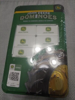 John Deere Double Six Dominoes Masterpieces Puzzles Games Collectible Tin New - Image 1 of 3